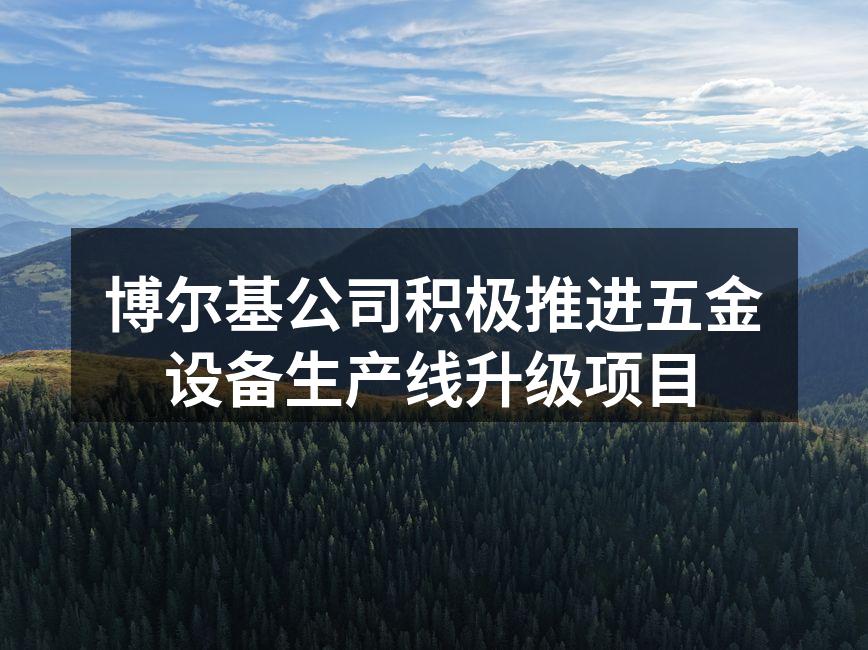 博尔基公司新设备投入生产
